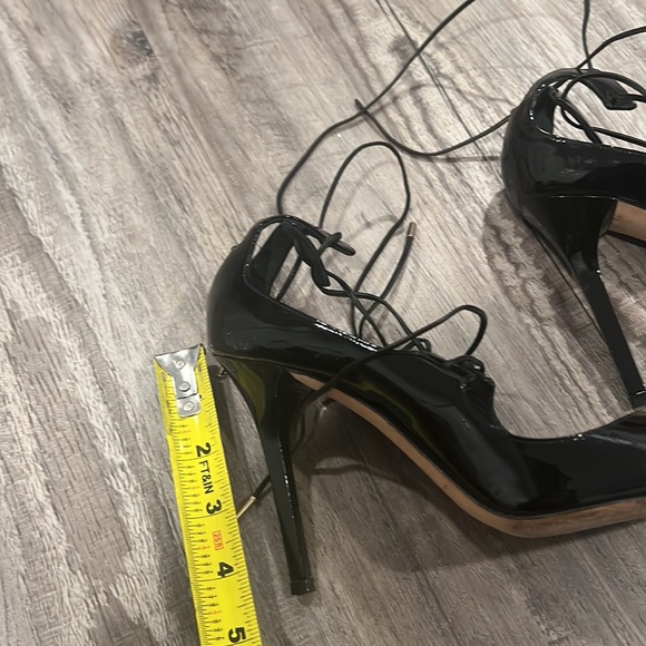 Jimmy Choo Vita 100 Lace Up Black Patent Leather Heels Shoes Pumps Size 38 - Picture 13 of 14